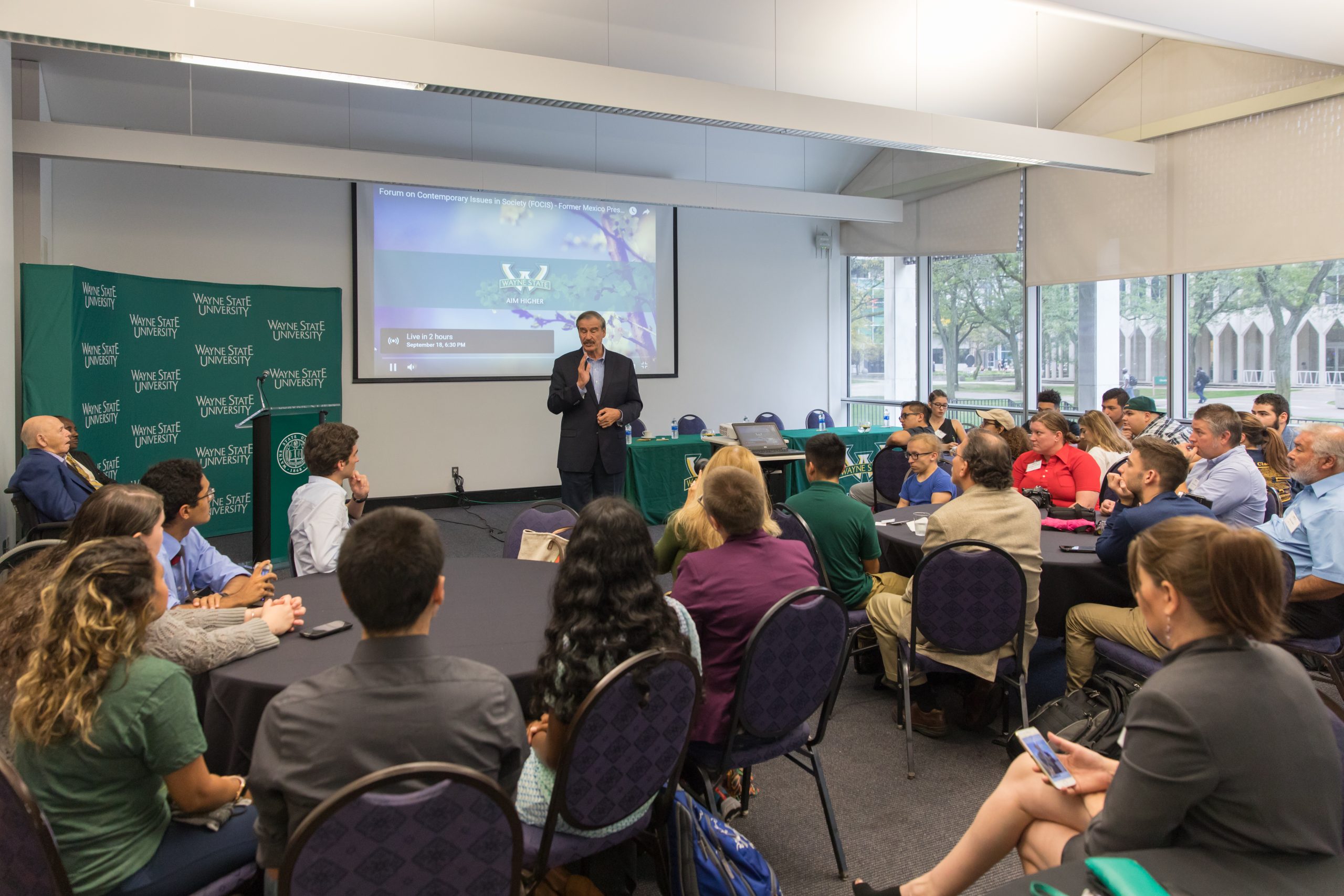 Vicente Fox presented at the FOCIS series in 2008 and 2017